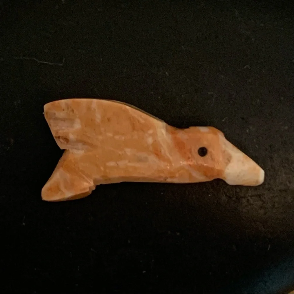Vintage Native American Zuni Bird Fetish Bead Miniature Carved Stone Animal .9